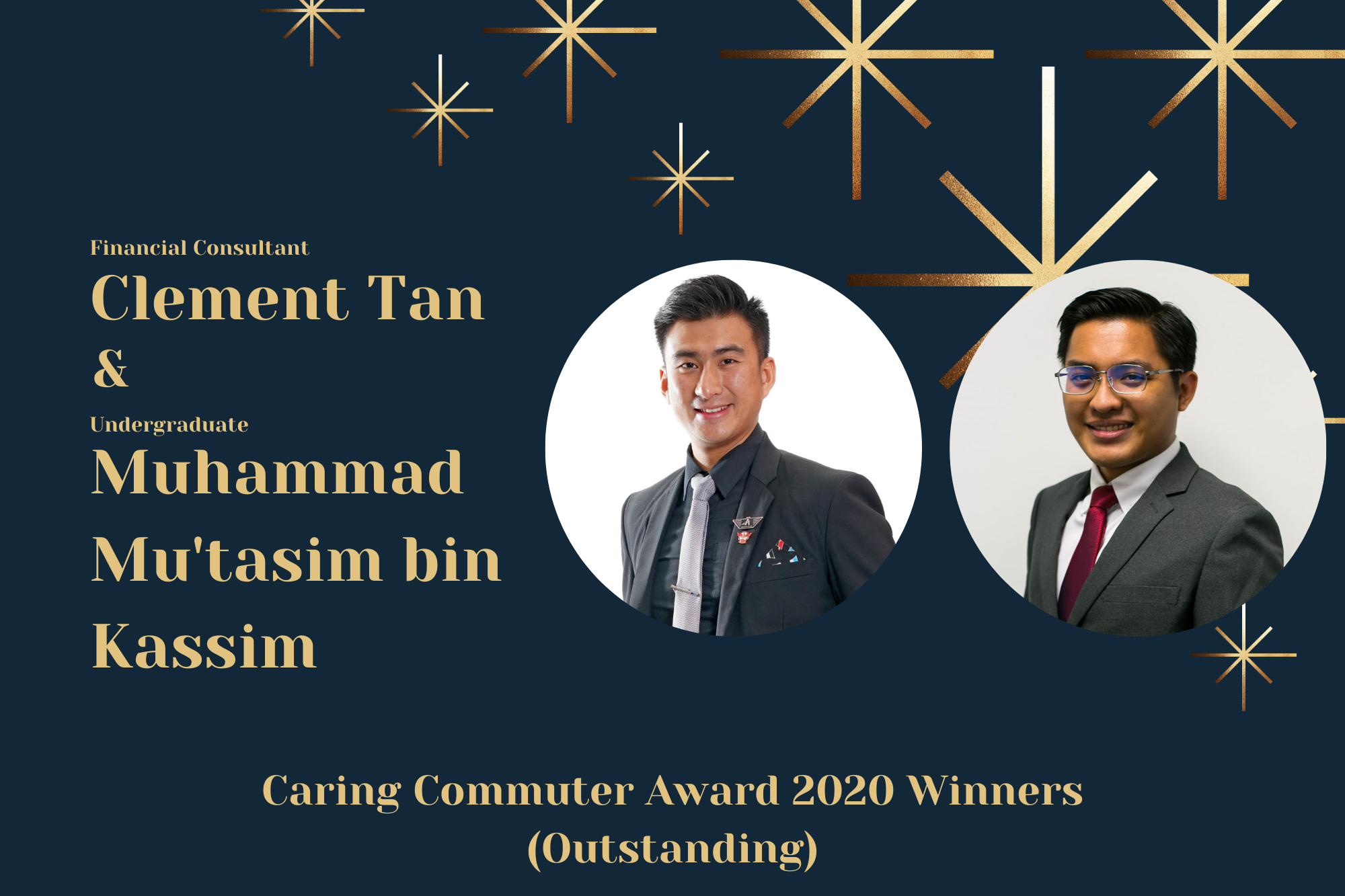 Meet Clement and Mu'tasim, A Financial Consultant and Undergraduate Pair, and Caring Commuter Award 2020 Outstanding Winners