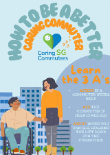 An e-poster designed by Chan Zi Xuan Debby, showing the "3 A's" framework: Assess, Ask, Assist). with brief, easy-to-follow instructions for assisting fellow commuters.